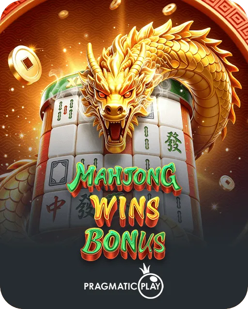 Mahjong Wins Bonus slot game by Pragmatic Play featuring a golden dragon wrapped around a tower of mahjong tiles