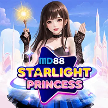 Anime princess with a glowing star wand from the MD88 Starlight Princess slot, featured in an MD88 bonus promotion